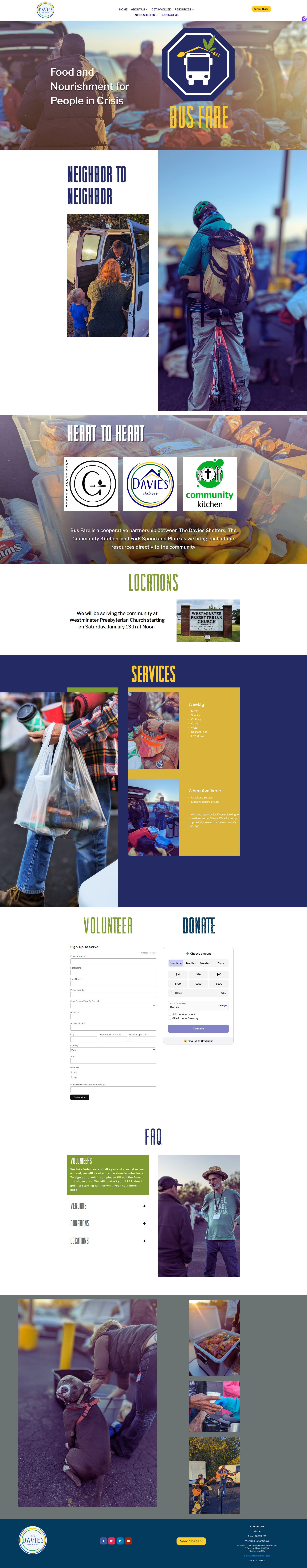 Davies Shelters Bus Fare program page