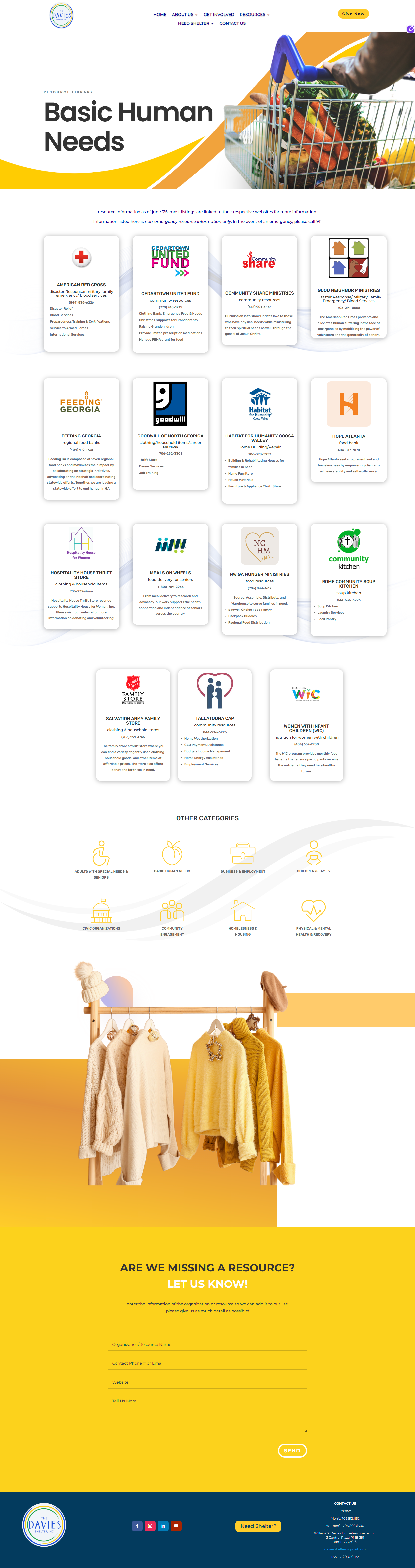Basic Human Needs resource page