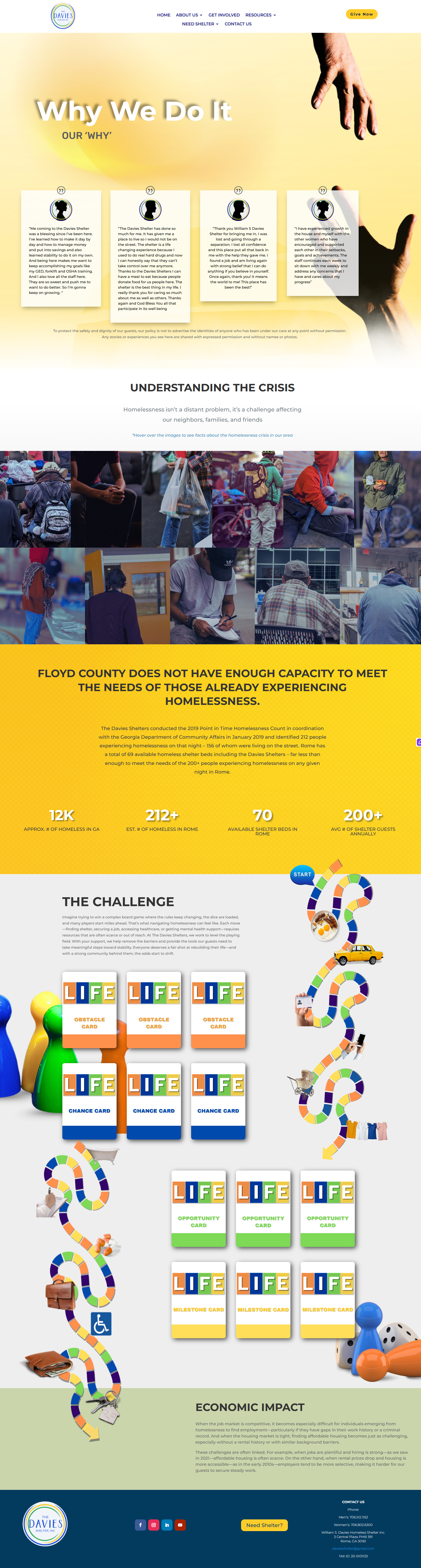 Davies Shelters Why We Do It page